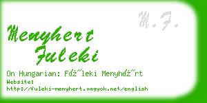 menyhert fuleki business card